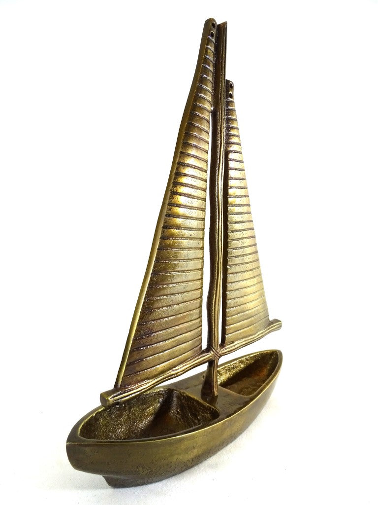 Goudkleurig Aluminium Jachtmodel 38 cm met Mogelijkheid tot Personalisatie met Gravure