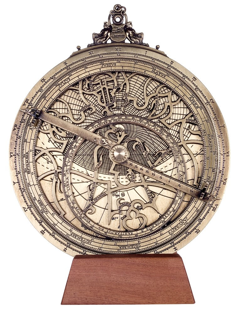 Messing astrolabium Rojas H34 met mogelijkheid tot personalisatie met gravure – diameter 20 cm, elegant cadeau voor elke gelegenheid, handgemaakt navigatie- en astronomisch instrument in renaissancestijl