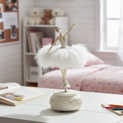 Muziekdoos ballerina Sneeuwkoningin beweegbaar 23,5 cm met gravure