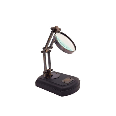Loep op houten voet met messing omlijsting, mogelijkheid tot personalisatie met gravure, ideaal cadeau voor modelbouwers en liefhebbers van retrostijl, diameter 7,5 cm, vergroting 3,5x