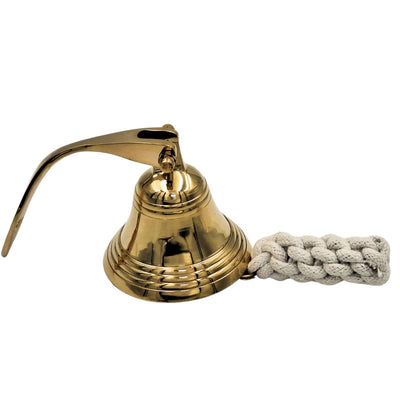 Messing scheepsbel 7,5 cm met mogelijkheid tot graveren - Ideaal cadeau in maritieme stijl - Goudkleurig, retrodecoratie voor huis of keuken