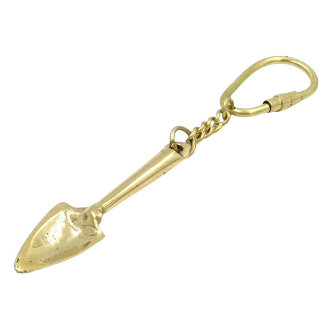 Messing sleutelhanger Spade KRT28 met mogelijkheid tot personalisatie met gravure