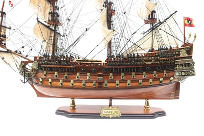 Model van het zeilschip San Felipe 80cm, mogelijkheid tot personalisatie door gravure