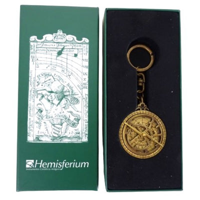 Premium sleutelhanger astrolabium van messing met mogelijkheid tot personalisatie met gravure