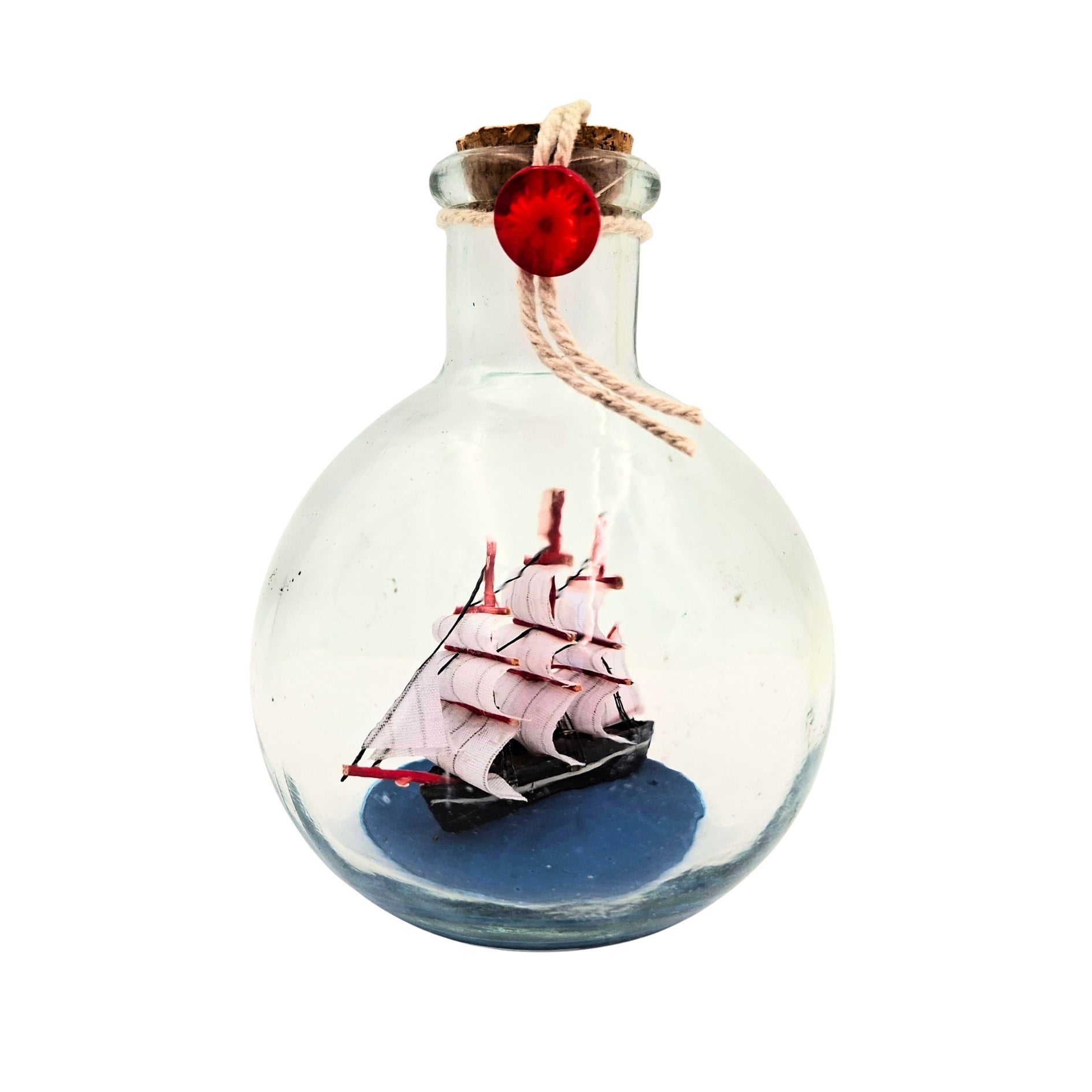 Schip in fles Rafandynka met mogelijkheid tot personalisatie met gravure – klassieke maritieme decoratie van 8,5 cm als cadeau voor een zeilliefhebber