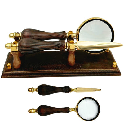 Stijlvolle retro bureauset met gravure