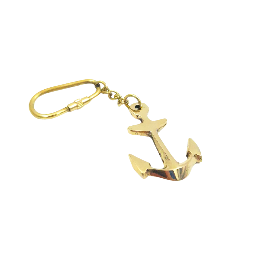 Messing sleutelhanger anker KR104 met mogelijkheid tot personalisatie met gravure