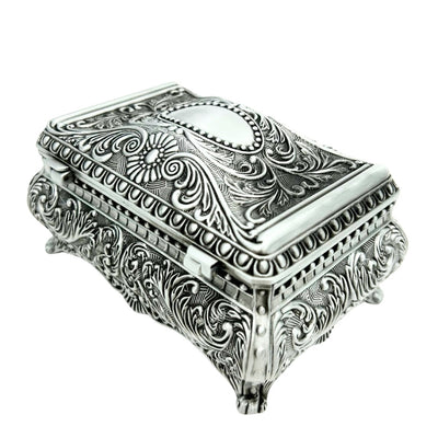 Zilveren metalen sieradendoosje 20-74M met gravure