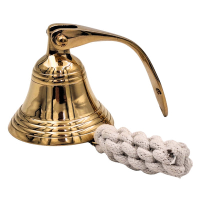 Messing scheepsbel 7,5 cm met mogelijkheid tot graveren - Ideaal cadeau in maritieme stijl - Goudkleurig, retrodecoratie voor huis of keuken