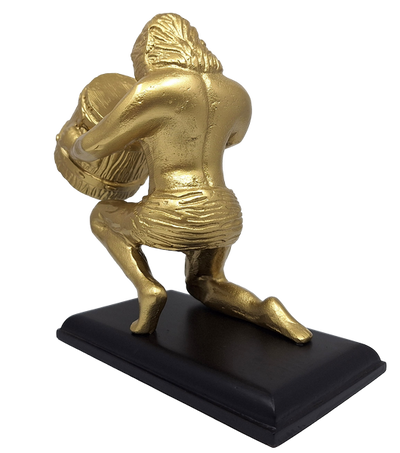 Gouden decoratief beeldje Waterman AQU2 met mogelijkheid tot personalisatie met gravure, ideaal cadeau voor elke gelegenheid, hoogte 18 cm, elegant ontwerp van aluminium