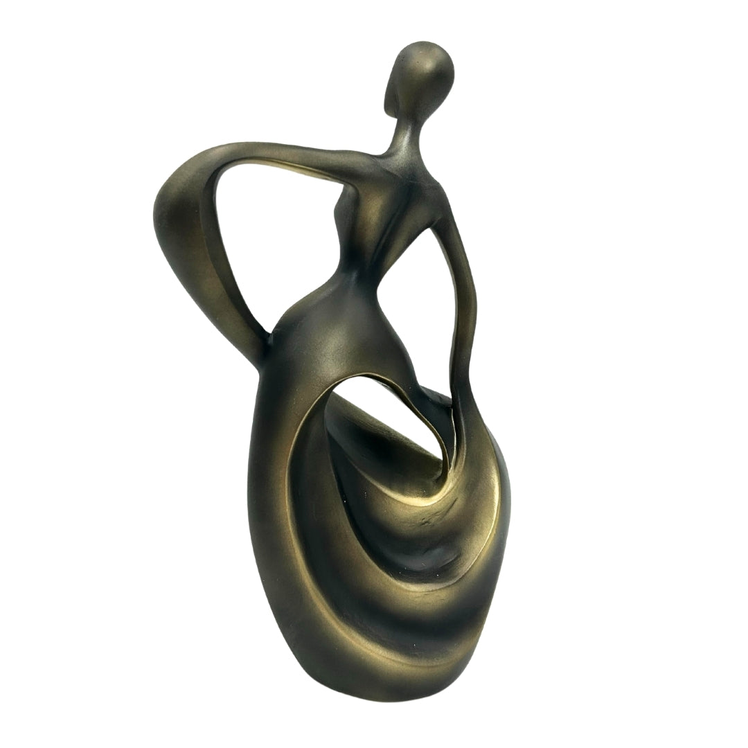 Beeldje van een danseres in antiek goud 24cm met mogelijkheid tot personalisatie met gravure