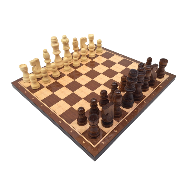 Groot houten schaakspel 37 x 37 cm met mogelijkheid tot personalisatie met gravure
