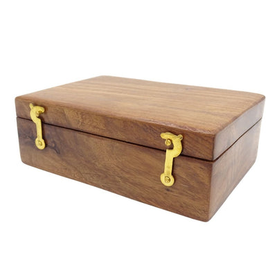 Set van 6 metalen borrelglaasjes met anker in houten doos - ideaal als cadeau met mogelijkheid tot personalisatie met gravure - goudkleurig messing, inhoud 50ml, elegant ontwerp voor liefhebbers van maritieme stijl