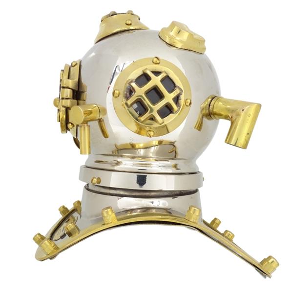 Messing duikhelm US Navy Mark IV met mogelijkheid tot personalisatie met gravure - ideaal cadeau voor elke gelegenheid, hoogte 20 cm, maritieme replica DIVER - DH93