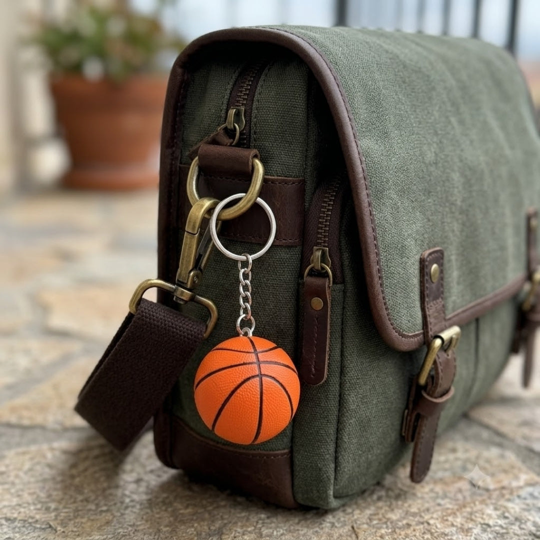 Sleutelhanger basketbal met gepersonaliseerde gravure