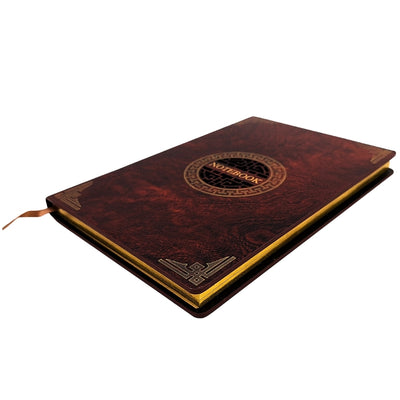 Elegant A5-notitieboek met houten omslag en gepersonaliseerde gravure – luxe dagboek als cadeau met gouden randen en hoogwaardig papier in bruin