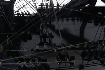 Model van het piratenschip Black Pearl BP80R met personaliseerbare gravure, lengte 89 cm, exclusief cadeau voor elke gelegenheid, kunstambacht, houten standaard