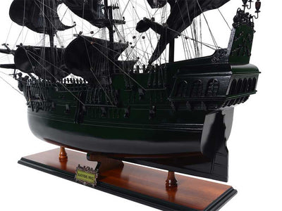 Model van het piratenschip Black Pearl BP80R met personaliseerbare gravure, lengte 89 cm, exclusief cadeau voor elke gelegenheid, kunstambacht, houten standaard