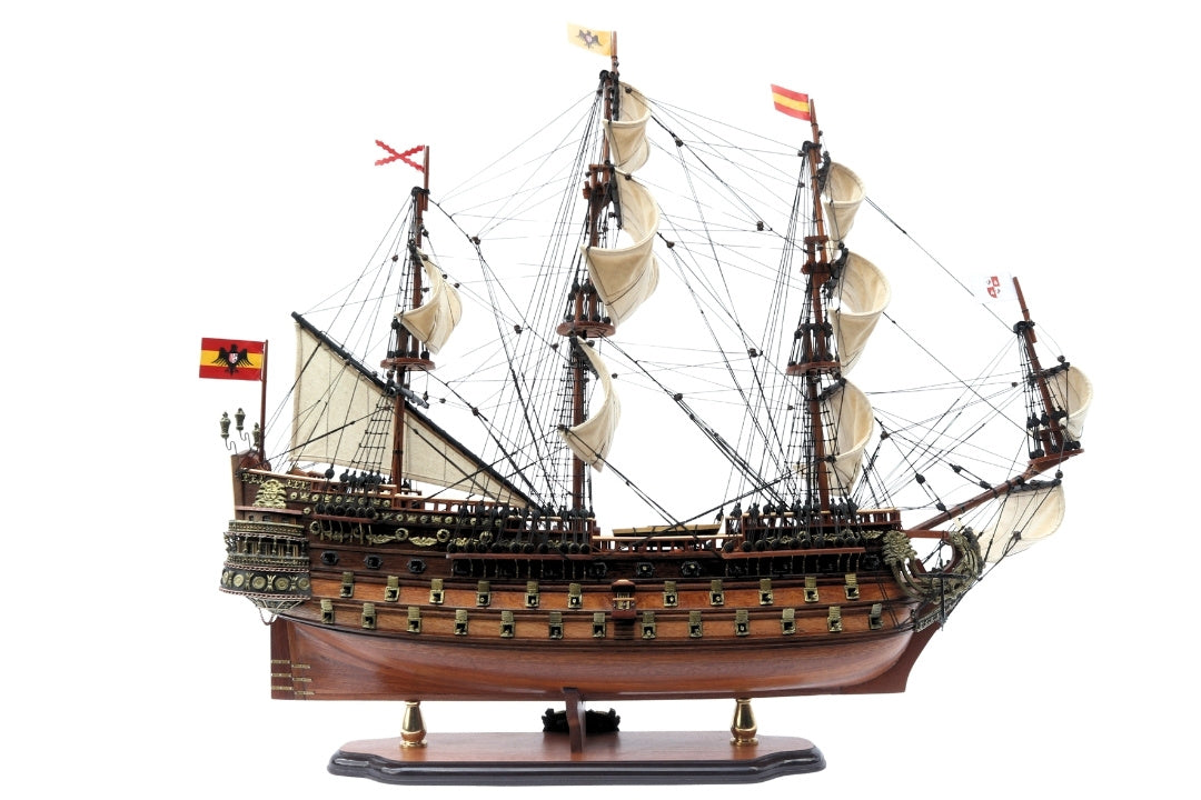 Model van het zeilschip San Felipe 80cm, mogelijkheid tot personalisatie door gravure