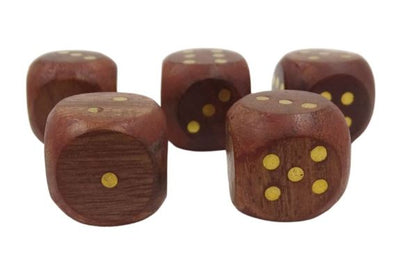 Houten dobbelstenen in een ton met gravure – Gepersonaliseerd cadeau van acaciahout, hoogte 7 cm, diameter 8 cm, voor personen ouder dan 14 jaar