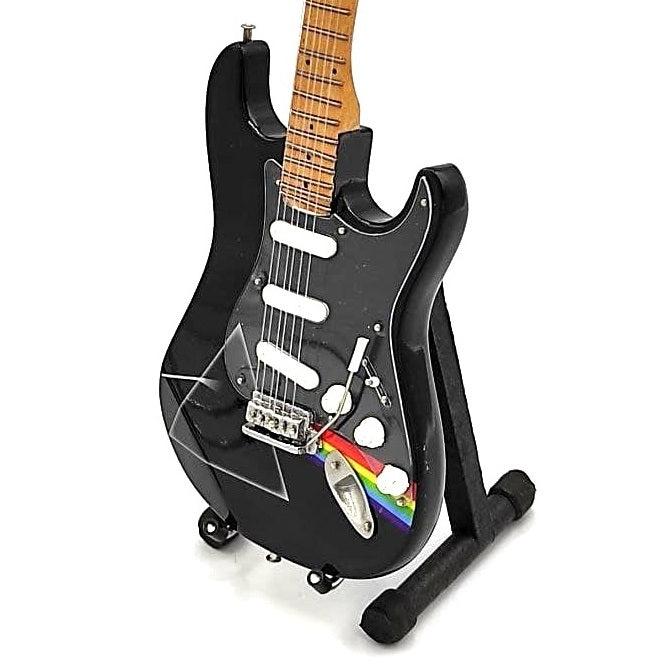 Mini-gitaar Pink Floyd van mahoniehout, handgemaakt, 27,5 cm, mogelijkheid tot personalisatie met gravure, ideaal cadeau voor muziekfans