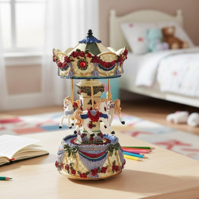 Carrousel-muziekdoos 18cm met gravure