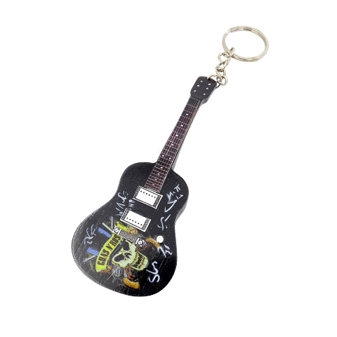 Mini-gitaarsleutelhanger in Guns N' Roses-stijl met mogelijkheid tot personalisatie met gravure