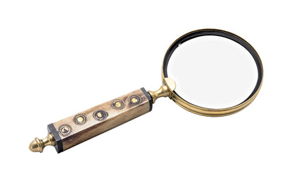 Messing vergrootglas in retrostijl met benen handvat