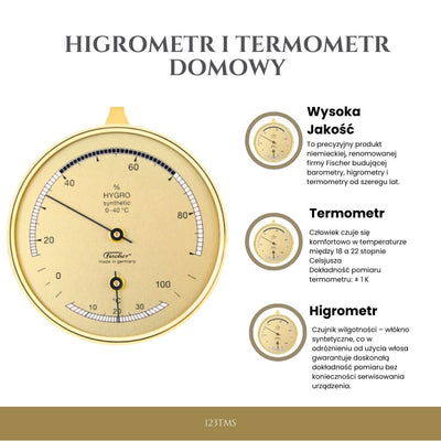 Fischer 123TMS hygrometer en thermometer voor thuis met mogelijkheid tot personalisatie door gravure