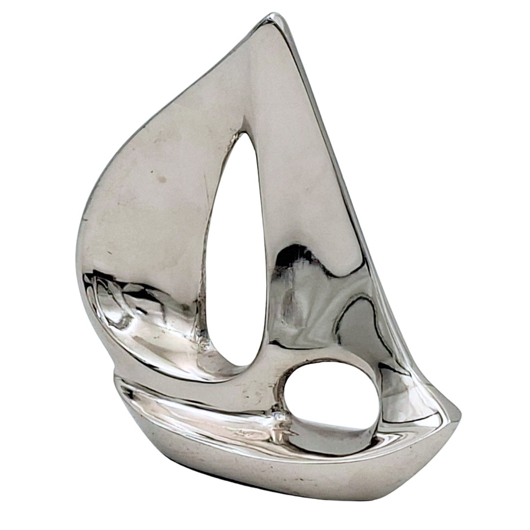 Elegant zilverkleurig aluminium jacht 12,5 cm met graveermogelijkheid