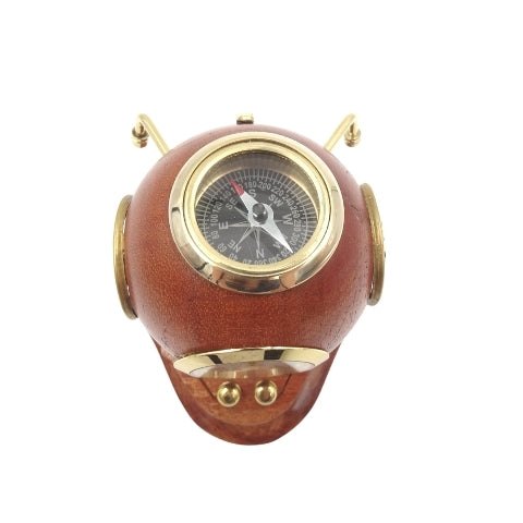 Kleine retro duikershelm met klok en personalisatie