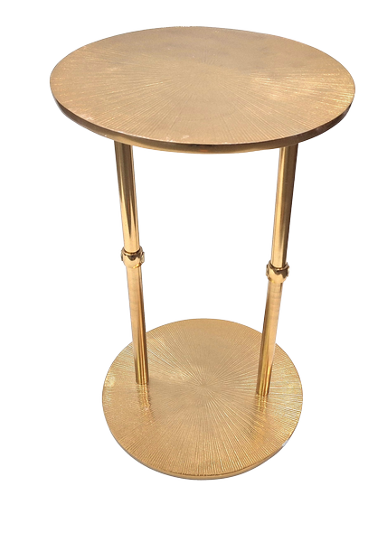 Gouden ronde metalen glamourtafel met optie voor personalisatie van gravure
