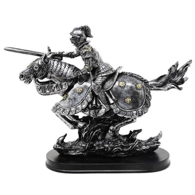 Beeldje ridder te paard 31cm – handbeschilderd polyresin met mogelijkheid tot personalisatie met gravure