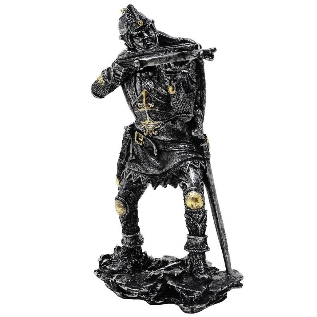 Beeldje middeleeuwse ridder met kruisboog 20cm kruisboogschutter - retro cadeau - MC-23151