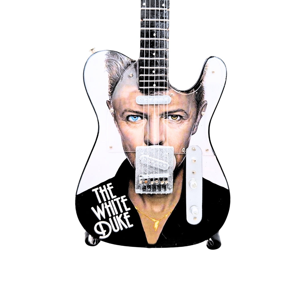 Mini-verzamelaarsgitaar David Bowie MGT-8976 met gravure