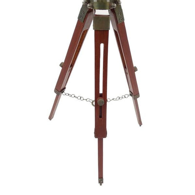 Elegante koloniale globe op houten driepoot NC2140 met verstelbare hoogte tot 78 cm, gelamineerde kaart in tinten wit en bruin, ideaal als cadeau met mogelijkheid tot personalisatie met gravure