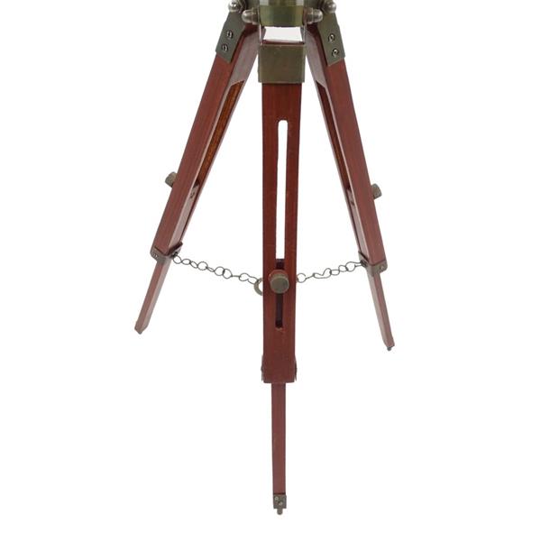 Elegante koloniale globe op houten driepoot NC2140 met verstelbare hoogte tot 78 cm, gelamineerde kaart in tinten wit en bruin, ideaal als cadeau met mogelijkheid tot personalisatie met gravure