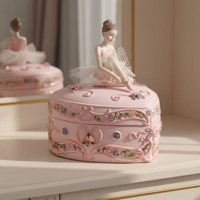 Muziekdoosje ballerina hart Het Zwanenmeer met mogelijkheid tot personalisatie met gravure, roze, 12,5 cm, ideaal cadeau voor verjaardag of jubileum