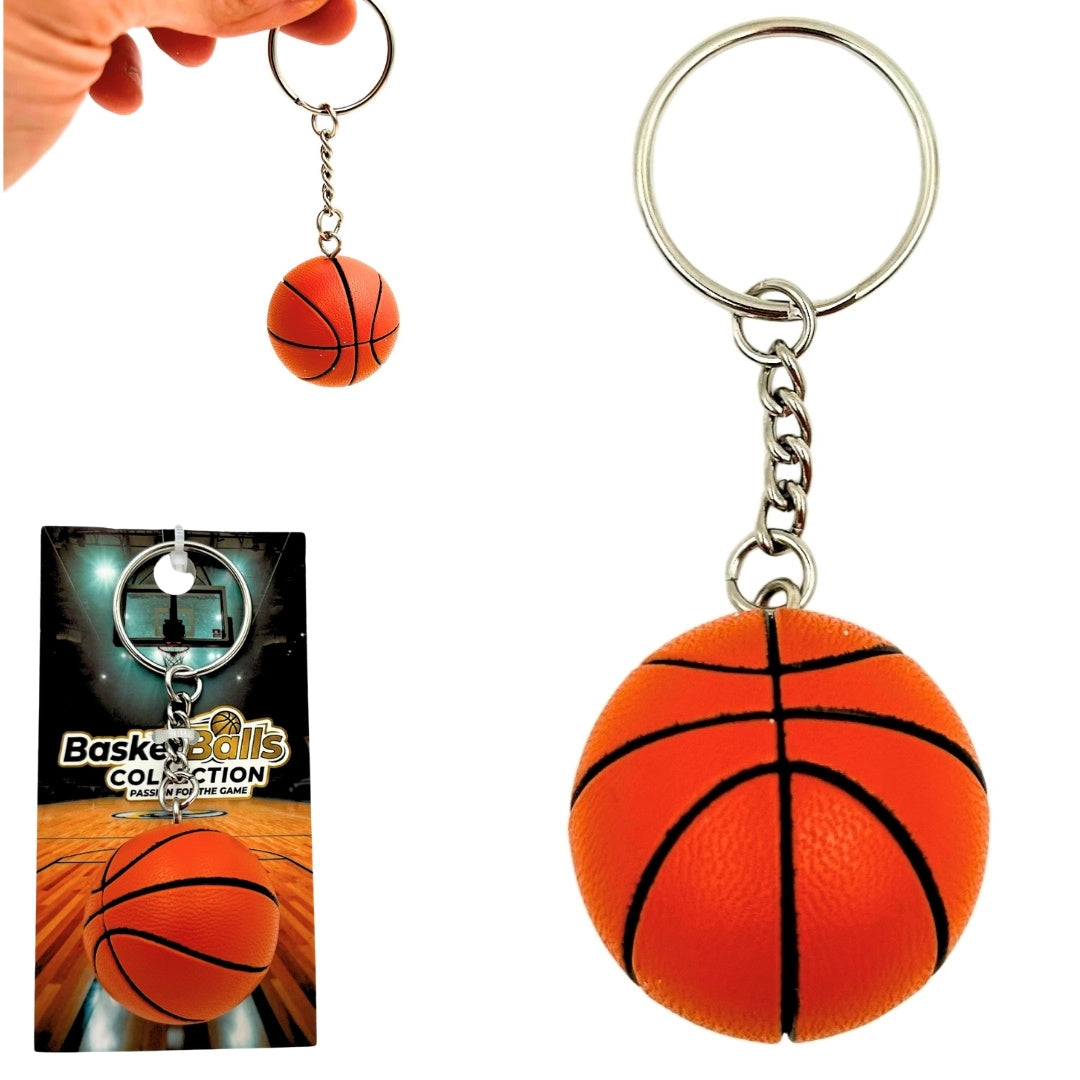 Sleutelhanger basketbal met gepersonaliseerde gravure
