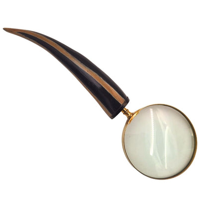 Elegante retro leesloep met messing montuur en handvat van buffelhoorn - gepersonaliseerde gravure - ideaal cadeau voor senioren - hoogwaardige vergrootlens 3.5x in vintagestijl