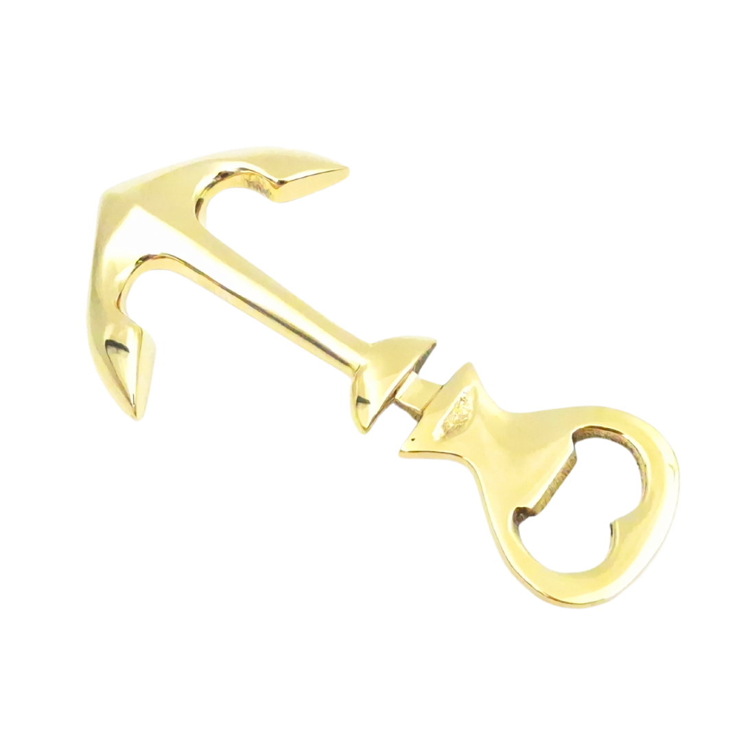 Messing opener in de vorm van een anker met mogelijkheid tot personalisatie met gravure