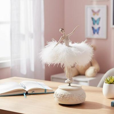 Muziekdoos ballerina Sneeuwkoningin beweegbaar 23,5 cm met gravure