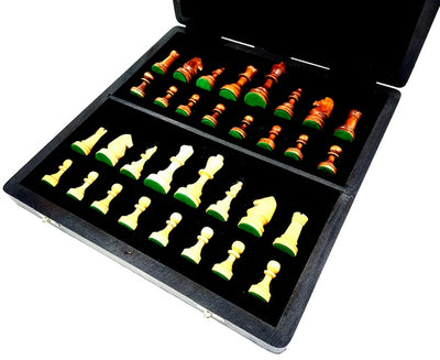 Elegante schaakset van hout en metaal 33x33cm met mogelijkheid tot personalisatie met gravure