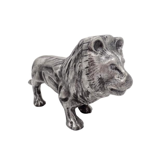 Decoratief LEO-beeldje van aluminium in zilverkleur, gepersonaliseerde gravure