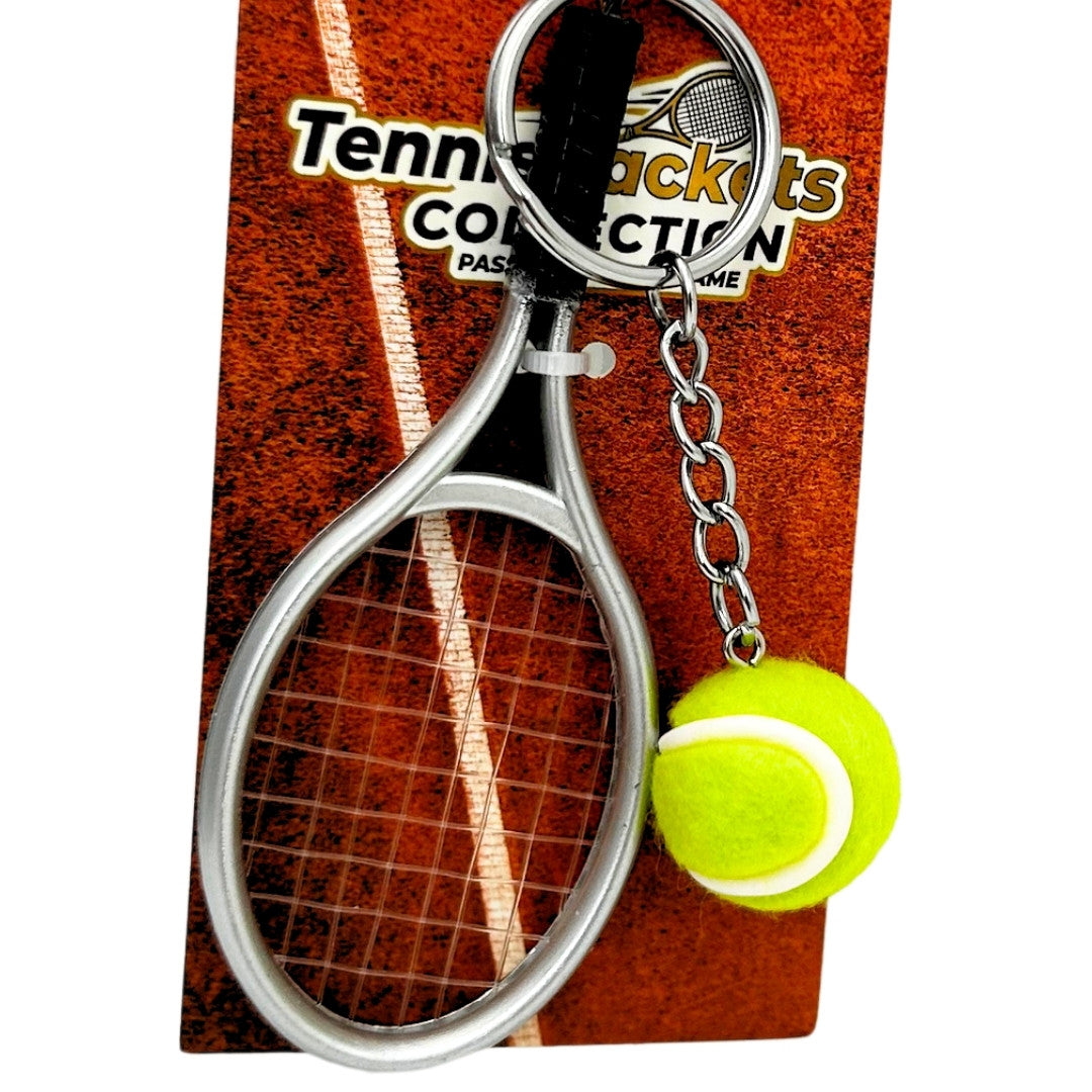 Sportieve sleutelhanger tennisracket met mogelijkheid tot graveren