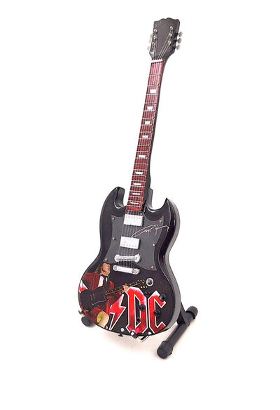 Mini-gitaar Angus Young 24,5 cm van mahoniehout met mogelijkheid tot personalisatie met gravure