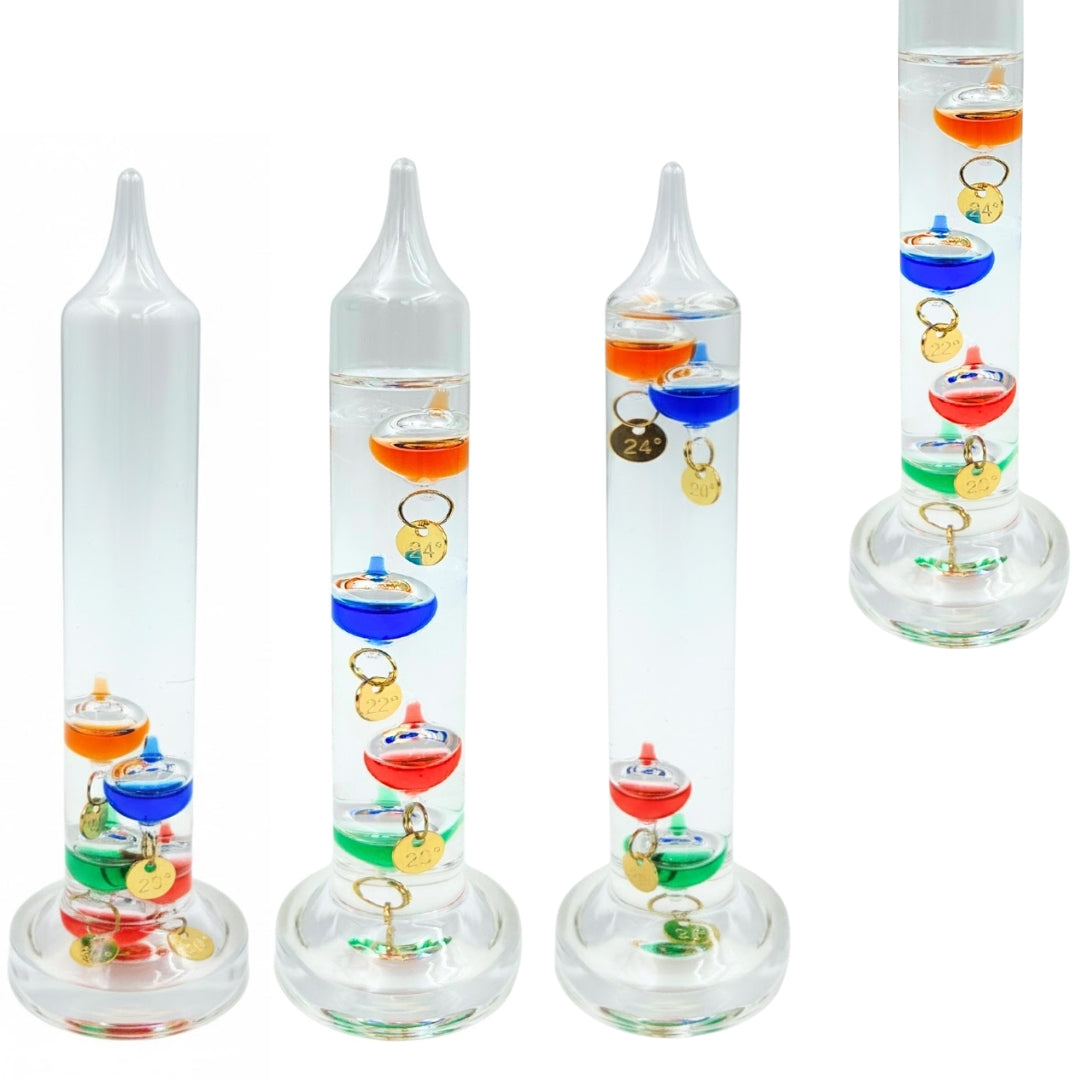 Galileithermometer Galileo met gepersonaliseerde gravure – elegante interieurdecoratie in glaskleur