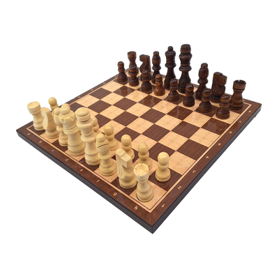Groot houten schaakspel 37 x 37 cm met mogelijkheid tot personalisatie met gravure