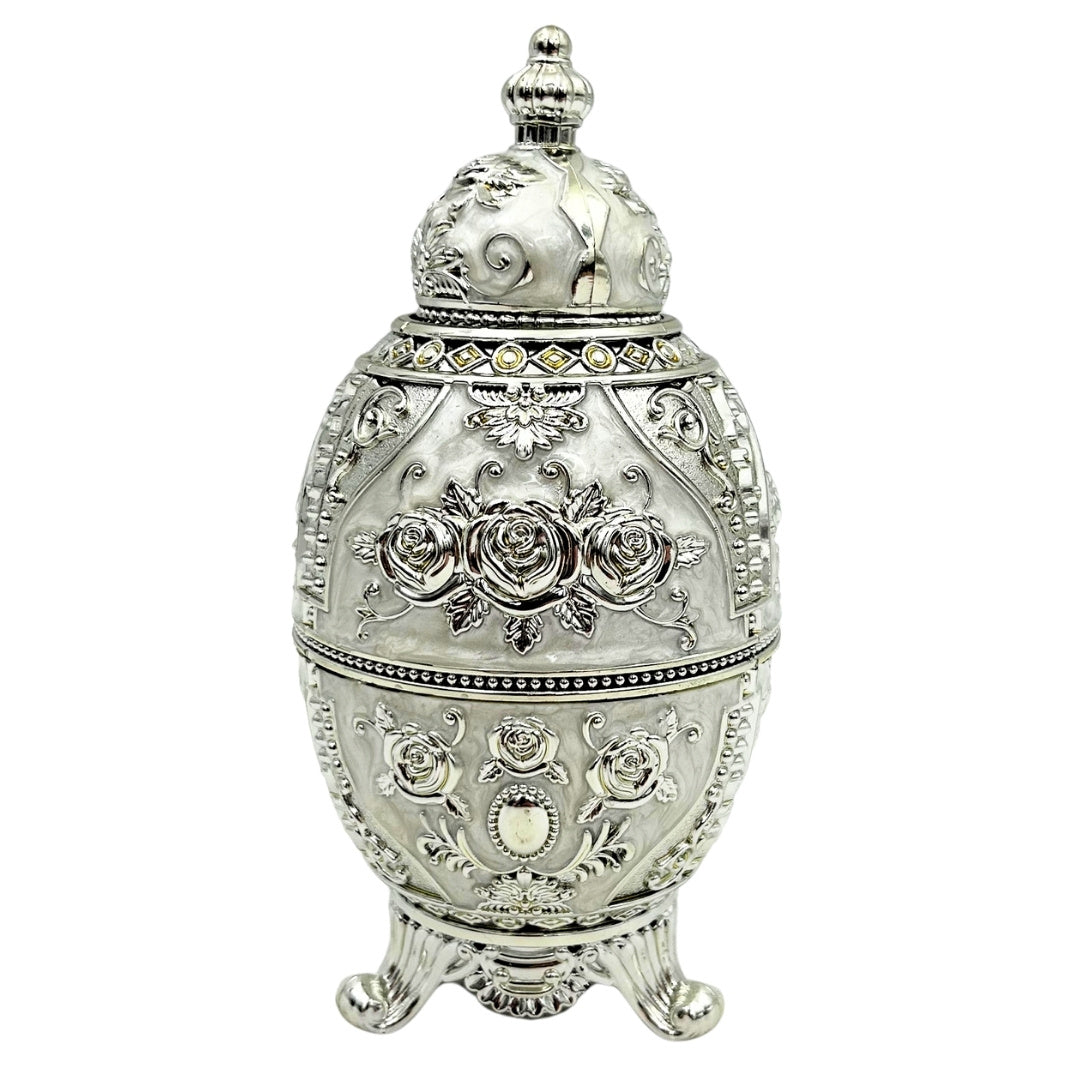 Zilveren Fabergé-ei, te openen, met graveermogelijkheid