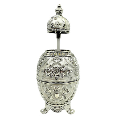 Zilveren Fabergé-ei, te openen, met graveermogelijkheid